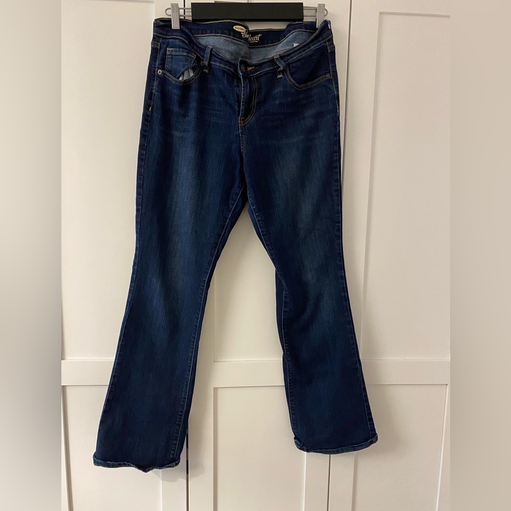 Old Navy Women’s Sweetheart Bootcut Jeans, Dark Blue Wash, Size 12, Classic